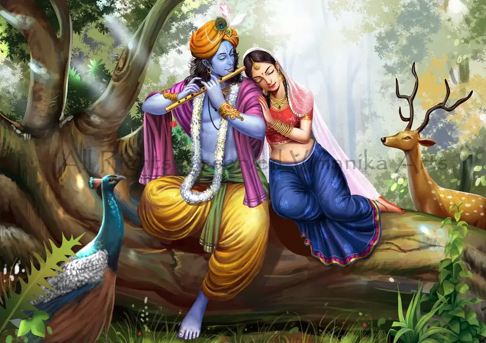 Hindu devotional artwork HIND-103, shown in a lit GRID frame