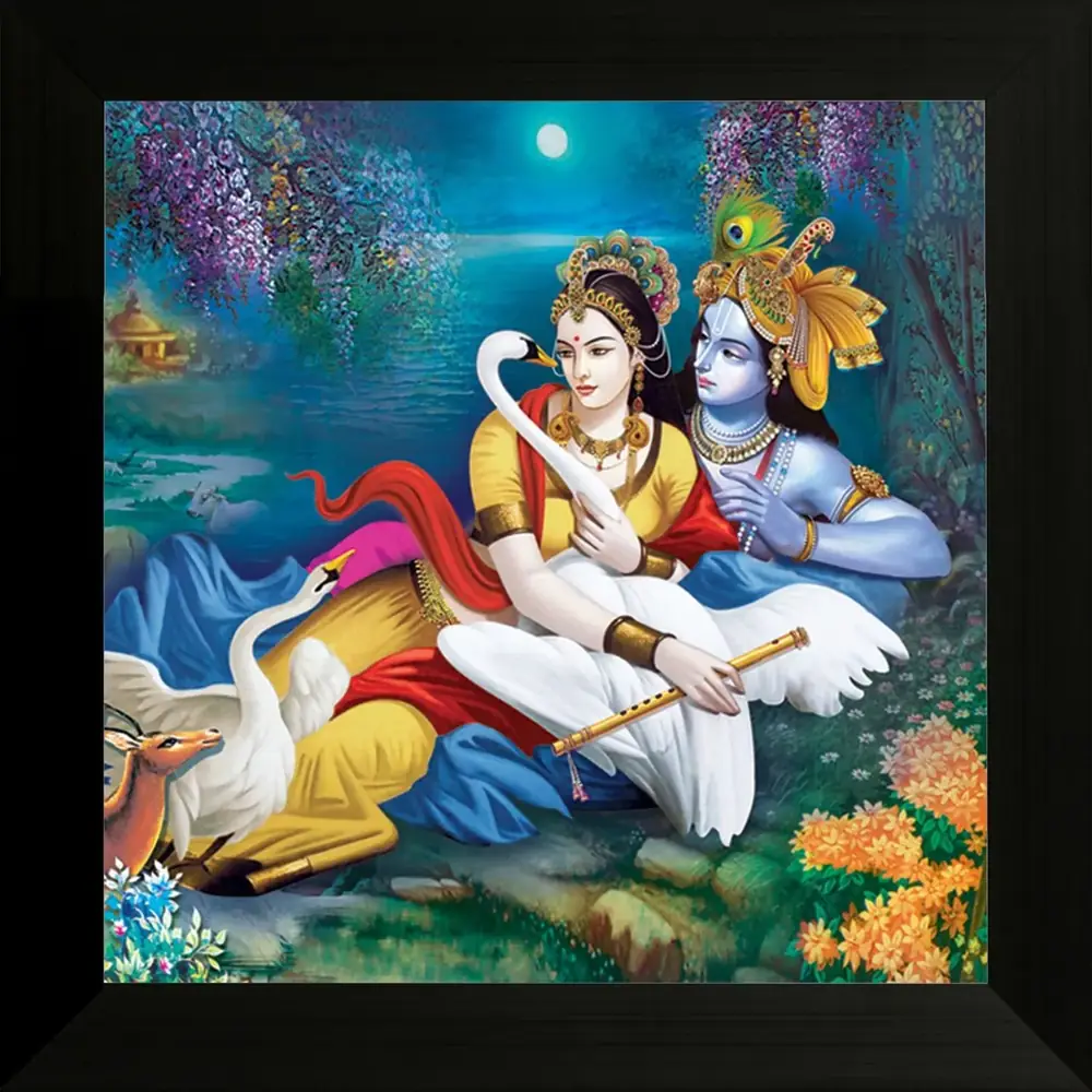 Hindu devotional artwork HIND-104, shown in a lit GRID frame