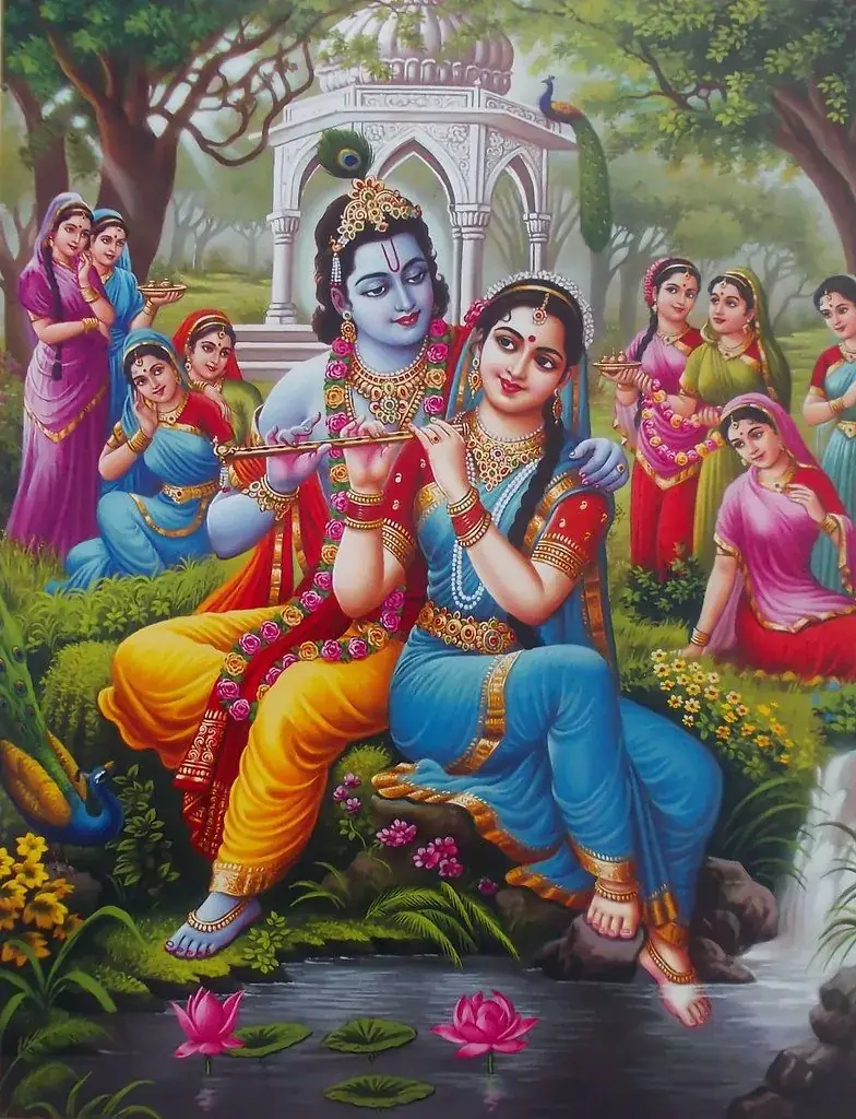 Hindu devotional artwork HIND-107, shown in a lit GRID frame