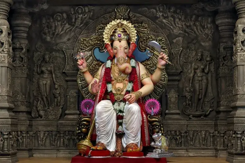 Hindu devotional artwork HIND-11, shown in a lit GRID frame