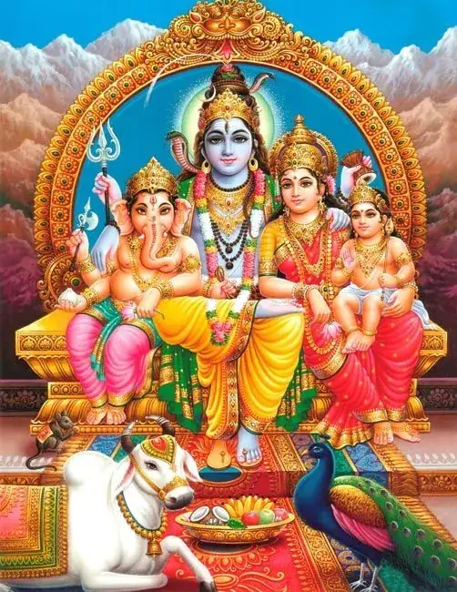 Hindu devotional artwork HIND-110, shown in a lit GRID frame