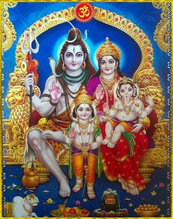 Hindu devotional artwork HIND-114, shown in a lit GRID frame