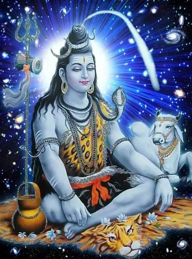 Hindu devotional artwork HIND-117, shown in a lit GRID frame