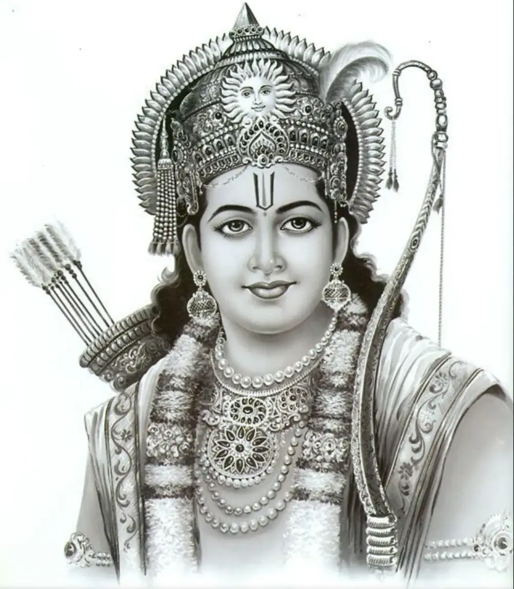 Hindu devotional artwork HIND-128, shown in a lit GRID frame