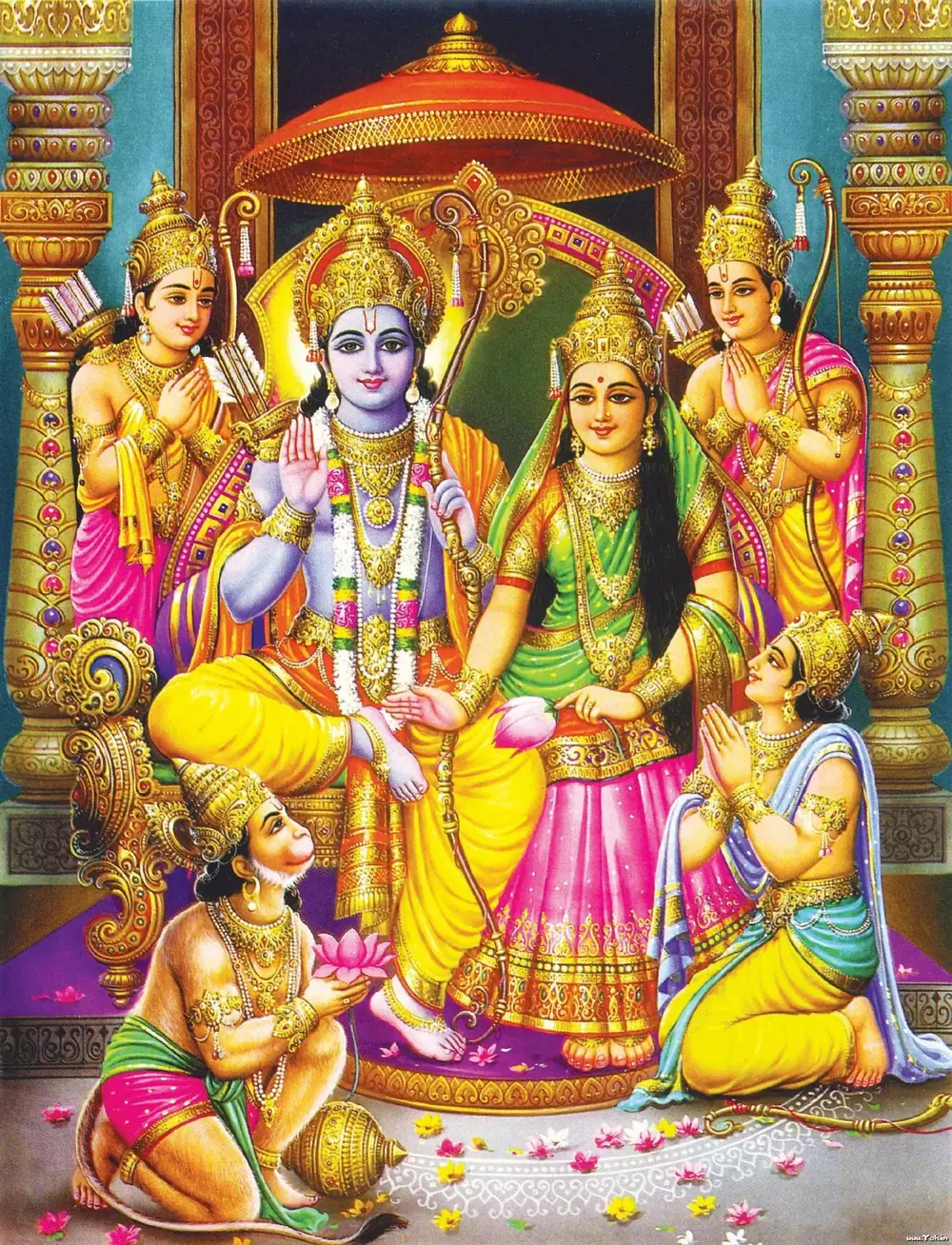 Hindu devotional artwork HIND-131, shown in a lit GRID frame