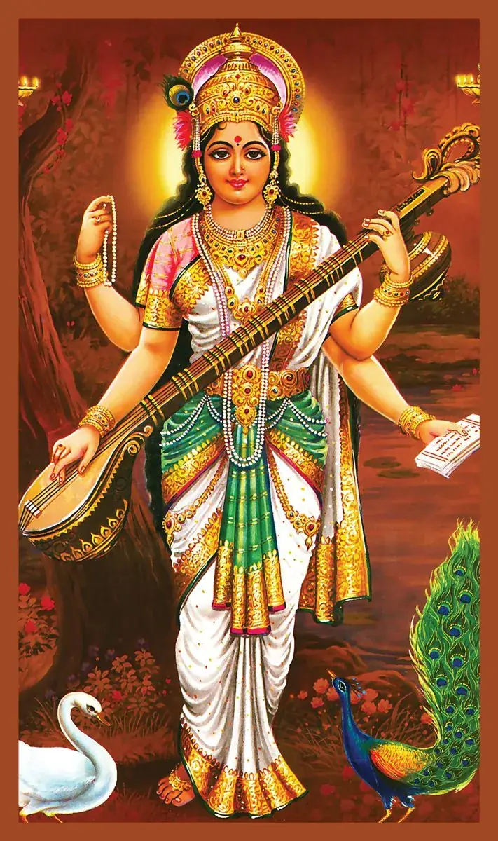 Hindu devotional artwork HIND-148, shown in a lit GRID frame