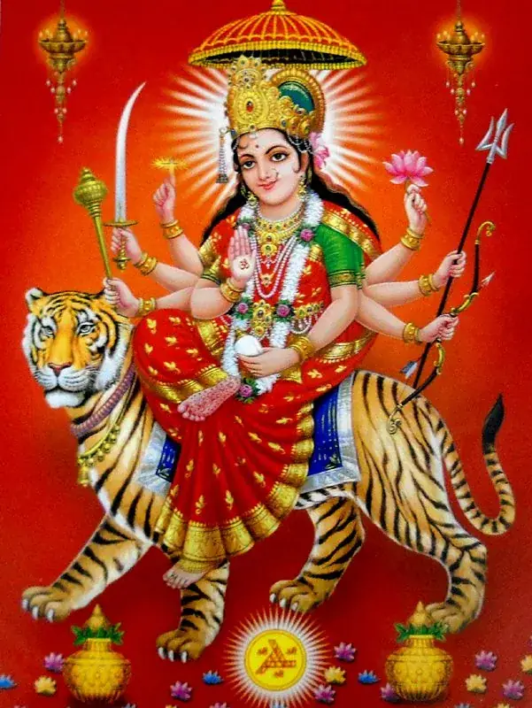 Hindu devotional artwork HIND-178, shown in a lit GRID frame