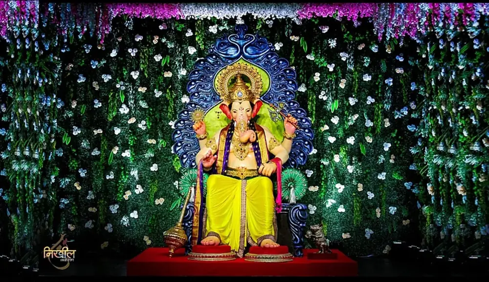 Hindu devotional artwork HIND-18, shown in a lit GRID frame