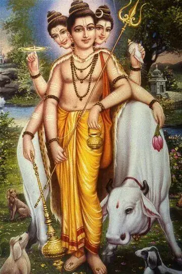 Hindu devotional artwork HIND-180, shown in a lit GRID frame