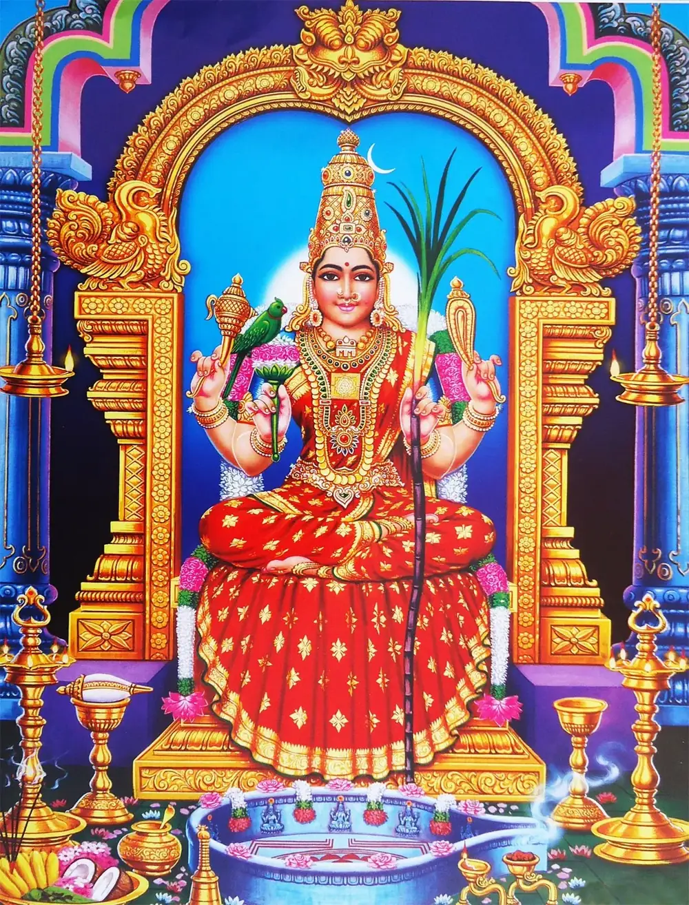 Hindu devotional artwork HIND-190, shown in a lit GRID frame