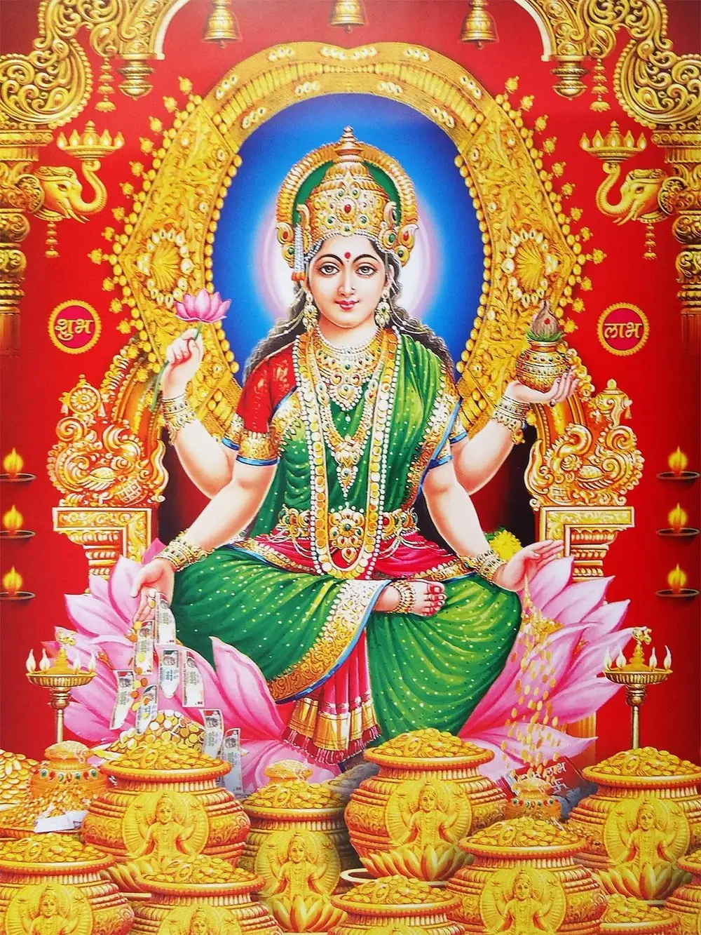 Hindu devotional artwork HIND-192, shown in a lit GRID frame
