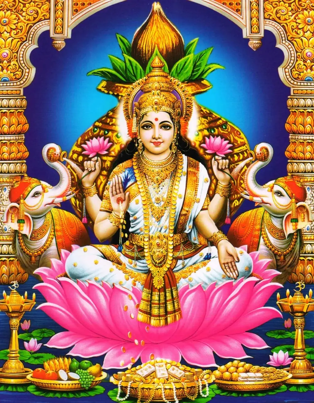 Hindu devotional artwork HIND-194, shown in a lit GRID frame