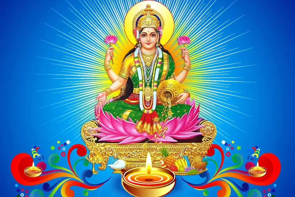 Hindu devotional artwork HIND-198, shown in a lit GRID frame