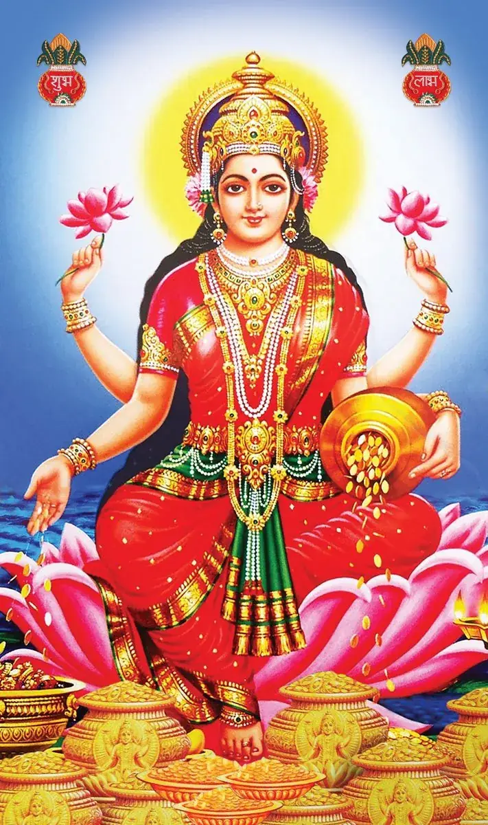 Hindu devotional artwork HIND-199, shown in a lit GRID frame