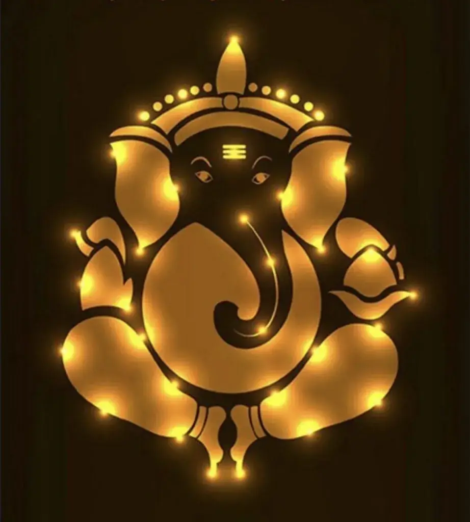 Hindu devotional artwork HIND-22, shown in a lit GRID frame