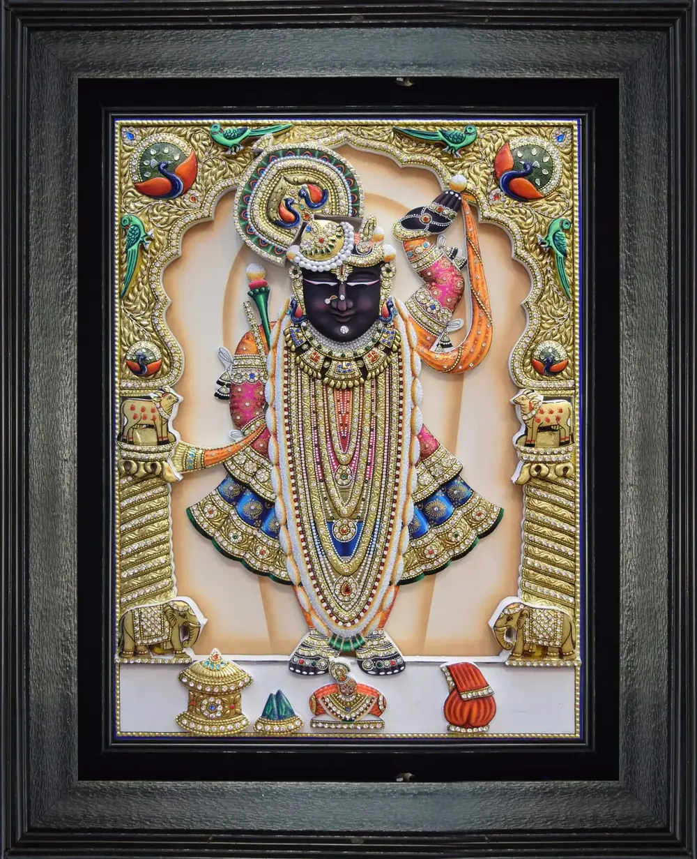 Hindu devotional artwork HIND-223, shown in a lit GRID frame