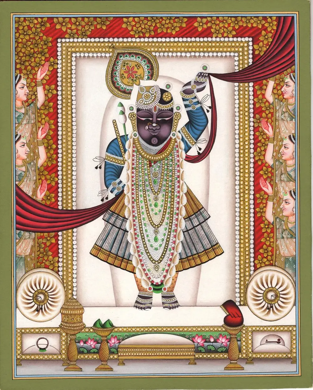 Hindu devotional artwork HIND-224, shown in a lit GRID frame