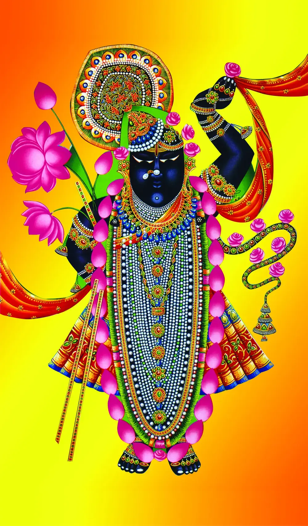 Hindu devotional artwork HIND-225, shown in a lit GRID frame