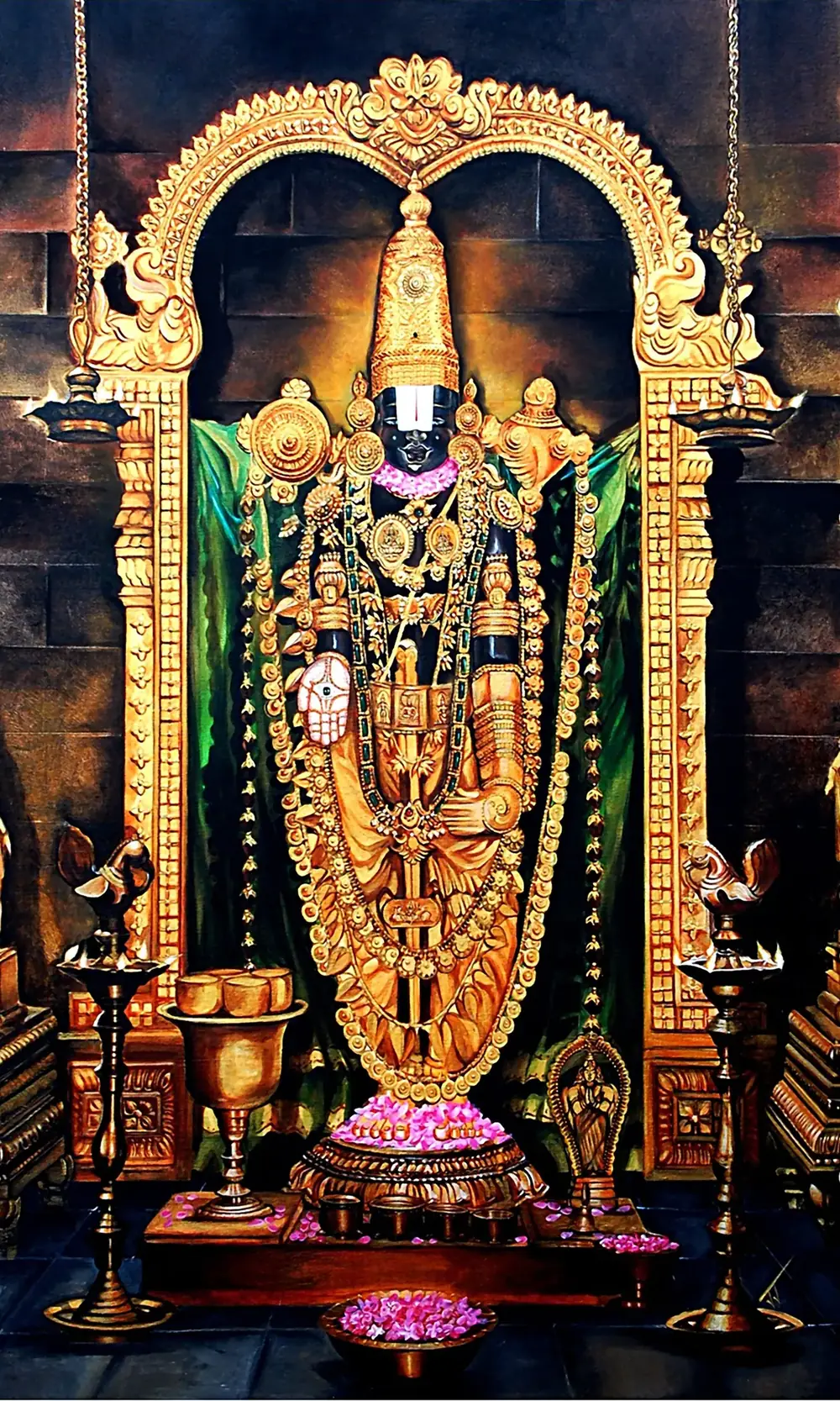 Hindu devotional artwork HIND-235, shown in a lit GRID frame