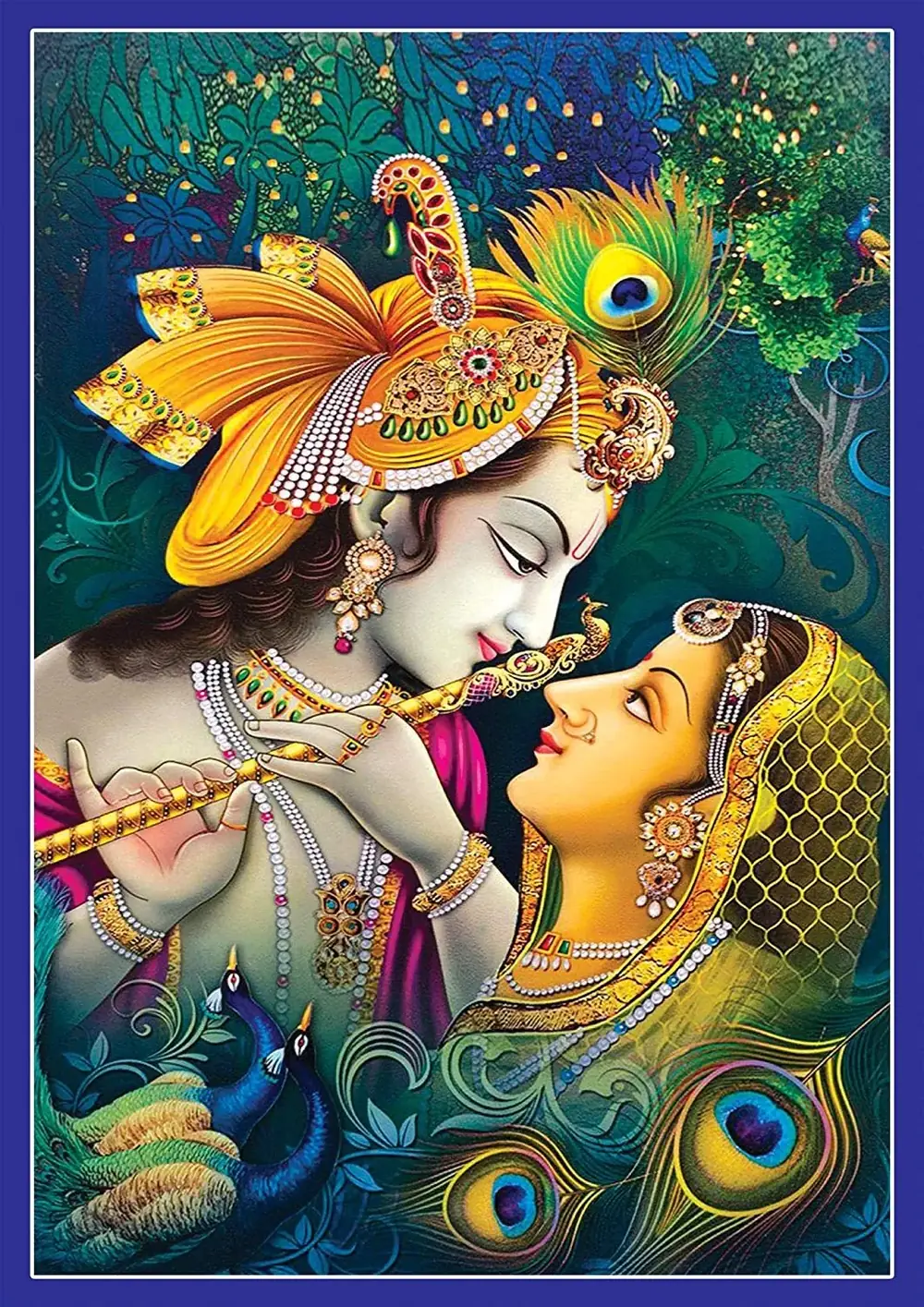 Hindu devotional artwork HIND-66, shown in a lit GRID frame