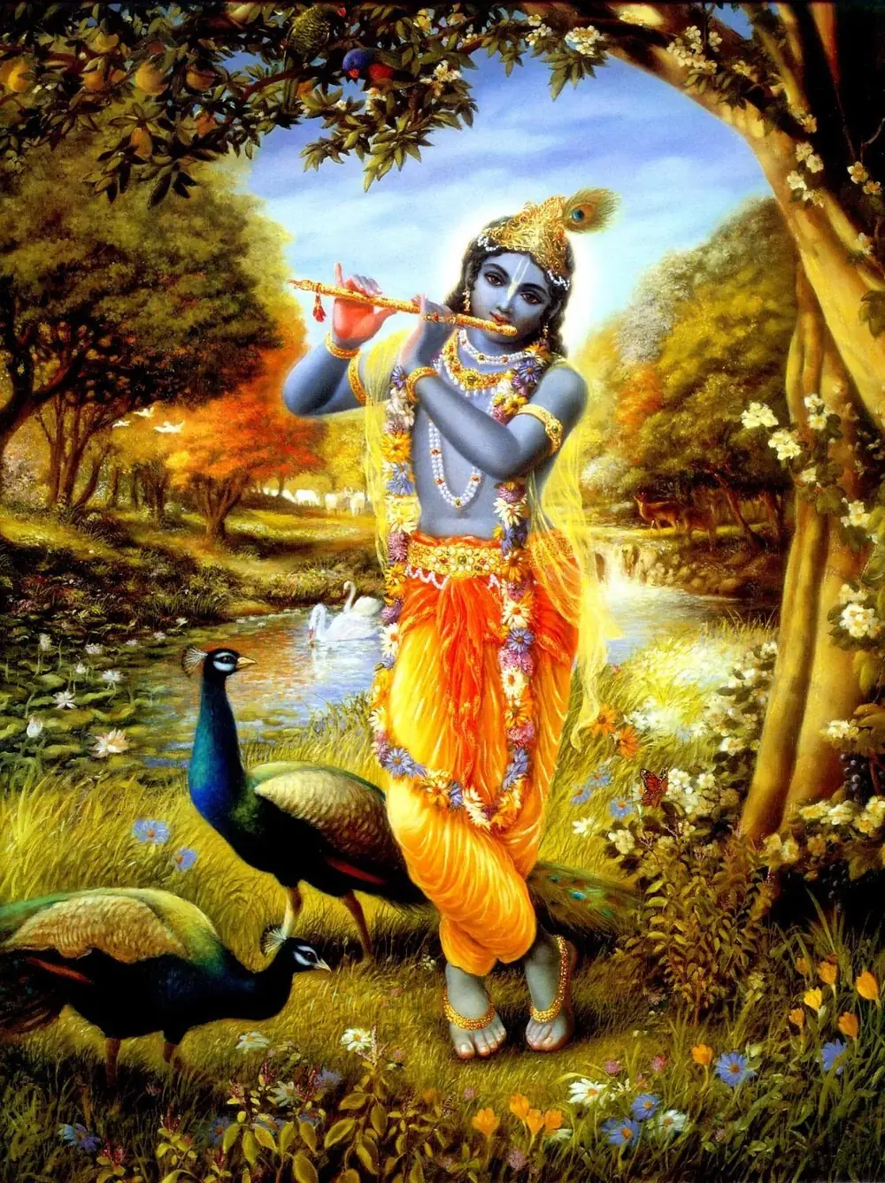 Hindu devotional artwork HIND-83, shown in a lit GRID frame