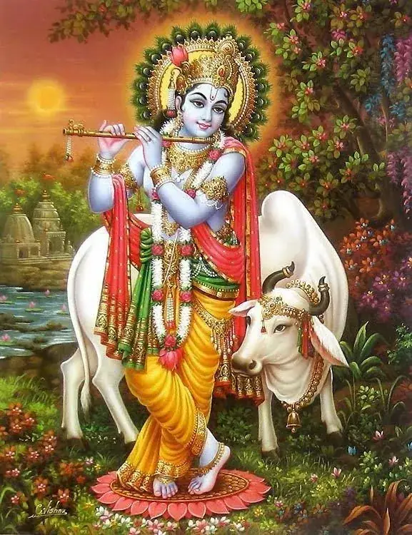 Hindu devotional artwork HIND-89, shown in a lit GRID frame