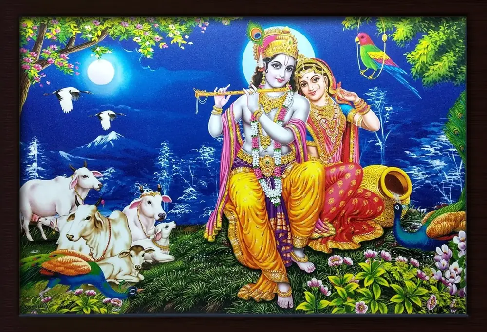 Hindu devotional artwork HIND-96, shown in a lit GRID frame